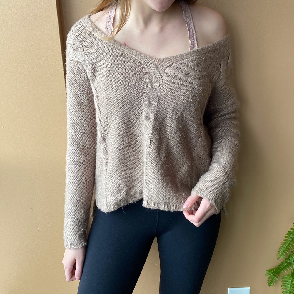 Tan slouchy sweater